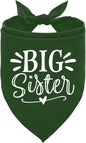 Big Sister Bandana for Dogs, Pet Pregnancy Announcement, Dark Green Dog Bandana by ZPPRJF