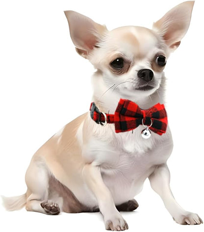 Breakaway Cat Collar with Bell and Bow, Bowtie Puppy Collars - Image 2