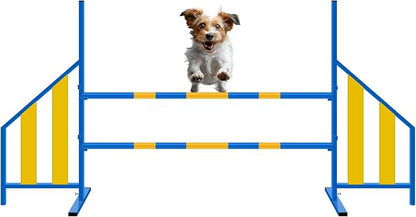 Agility Wing Jumps with Bar Dog Training Hedge Metal Frame Adjustable Pet by Seenelling