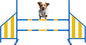 Agility Wing Jumps with Bar Dog Training Hedge Metal Frame Adjustable Pet by Seenelling