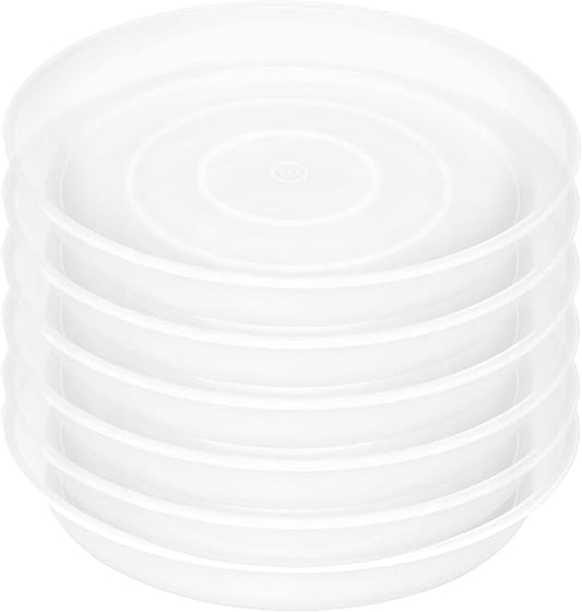 6 Pack Plastic Plant Saucer Water Drip Tray, 4 5 6 7 8 9 10 11 12 inch by Bleuhome