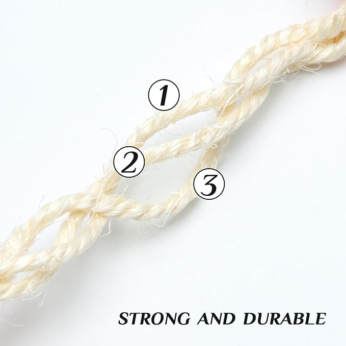 White Sisal Rope 1/4 Inch by 49-Feet - Image 3
