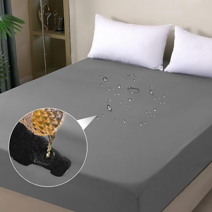 Twin Mattress Protector Waterproof, Fitted Sheet Style Breathable Mattress Cover by OHANO