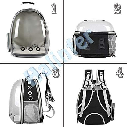 Back Expandable Cat Backpack Carrier, Fit up to 12 lbs, Space Capsule Bubble - Image 2