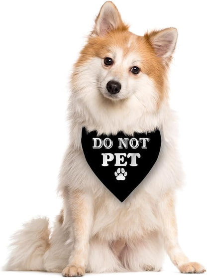 Do Not Pet Dog Bandana, Gift for Dogs Lover, Funny Cute Pet Triangle Scarf - Image 2