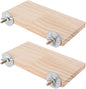 2Pcs Solid Wood Parrot Stand and Small Animal Climbing Platform by Unknown