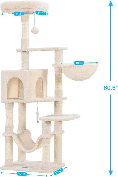Hey-brother Cat Tree with Large Hammock, Cat Condo with Sisal-Covered - Image 3