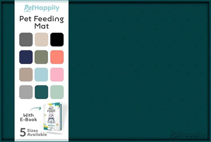 Dog Food Mat - 28x18 Raised Edges Dogs Mat by PETHAPPILY