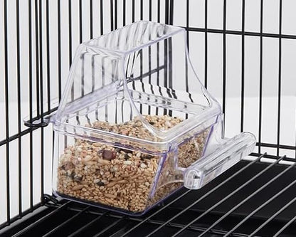 Mcage Lot of 4 Clear Transparent Bird Cage Birds Feeding & Watering Feeder Cups - Image 5