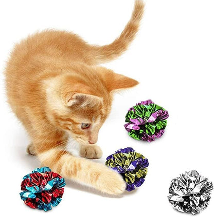 SunGrow Cat Crinkle Balls, Mylar Crinkler, Stress-Relief Toy - Image 2