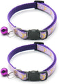 Reflective Cat Collars with Bell 2-Pack Girl Boy Pet Kitten Collar with Star by CCUUHJ