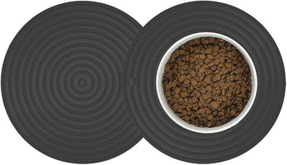 2 Pack Silicone Pet Food Mat, Small Rubber Mat by Metopets