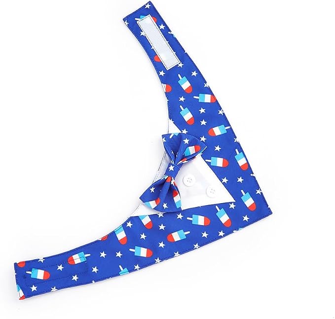Dog Tuxedo, Adjustable Formal Wedding Outfit Bandana Dog Tux Collar - Image 5