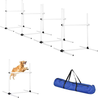 Dog Agility Jump Set with Adjustable Height Bars – Includes Carry Bag, Indoor & by Unknown
