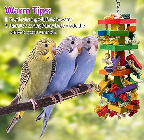 RUBY.Q Large Parrot Toy, 20in Bird Parrot Toy, African Grey and a Variety of - Image 7