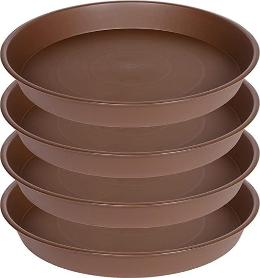 4 Pack of 16 17 inch Plant Saucer, 2.3" Depth, Heavy Duty Deep Plant Trays by Bleuhome