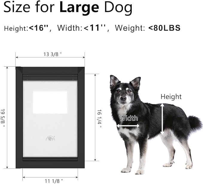 Aluminum Large Dog Door for Door, Doggie Door - Image 6