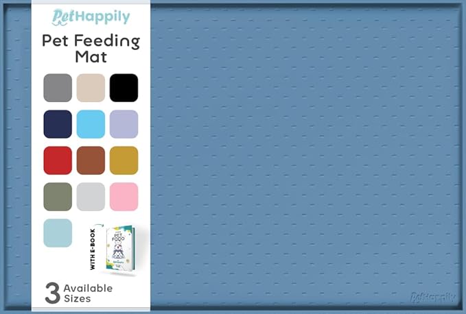 Dog Food Mat - 24x15 Raised Edges Dogs Mat by PETHAPPILY