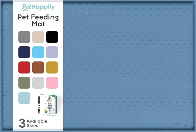 Dog Food Mat - 28x18 Raised Edges Dogs Mat by PETHAPPILY