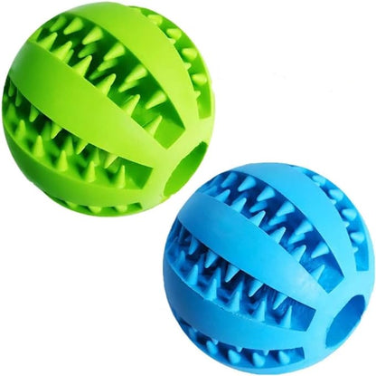 Dog Treat Toy Ball, Dog Tooth Cleaning Toy, Interactive Dog Toys 2.8" Pack of 2 by Feixun