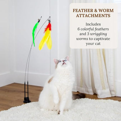 Cat Wand Toy Cat Fishing Pole Toy Cats Feather Toys Suction Cup - Image 8