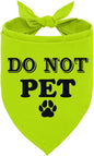 Do Not Pet Dog Bandana, Fluorescent Yellow Dog Bandana, Funny Cute Pet Triangle by ZPPRJF