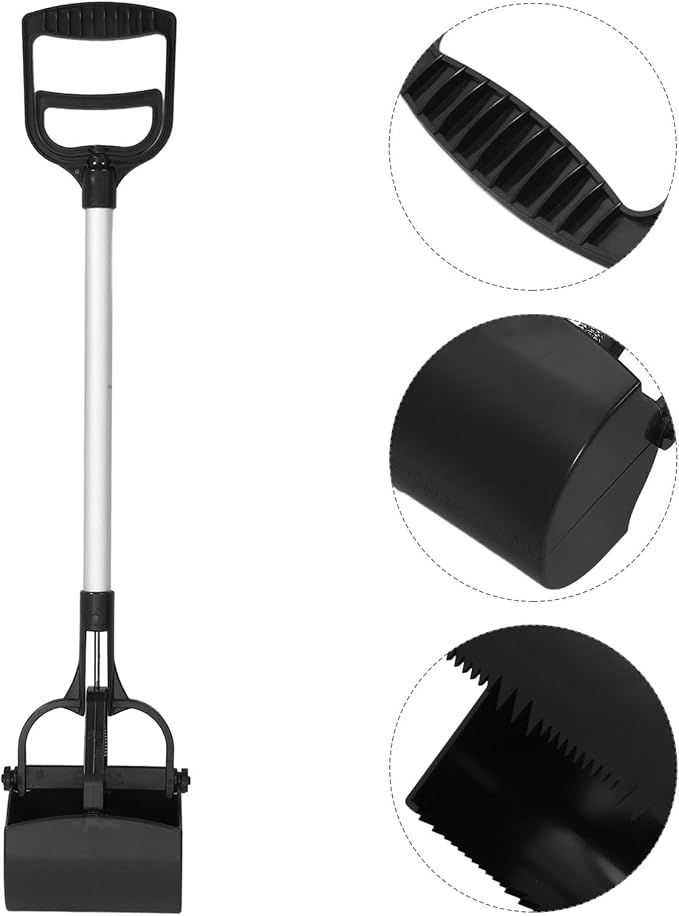 Cabilock Pet Poop Scoop Long Handle Dog Waste Picker Outdoor Cleaning Tool Black - Image 8