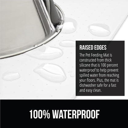 GORILLA GRIP 100% Waterproof Raised Edge BPA Free Silicone Pet Feeding Mat - Image 3