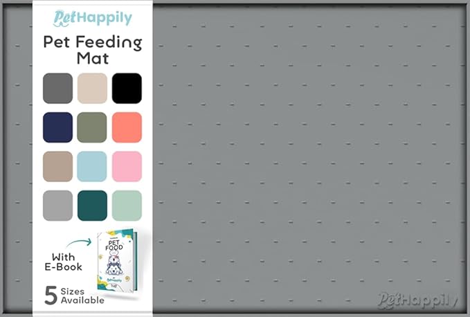 Dog Food Mat - 24x15 Raised Edges Dogs Mat by PETHAPPILY