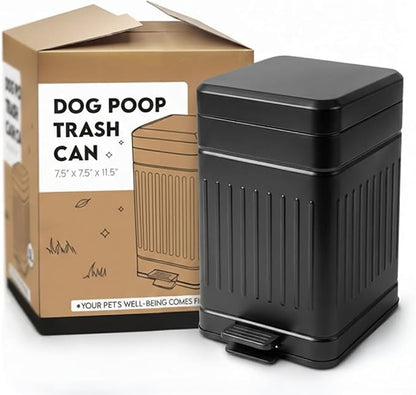 Small Dog Poop Trash Can Outside, 1.3 Gal Stainless Steel Dog Waste Trash Can by AnimoGoods
