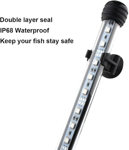 LED Aquarium Light, 2 Pack 15 inches Fish Tank Light RGB Color Underwater Light - Image 3
