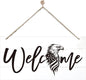 Welcome Sign for Front Door, Welcome Decor Wooden Hanging Sign, Patriotic Theme by corner+wind