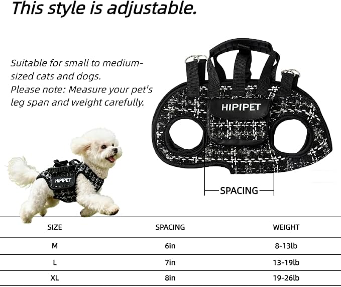 Dog Lift Harness Dog Carrier Adjustable Breathable Vest Straps - Image 3