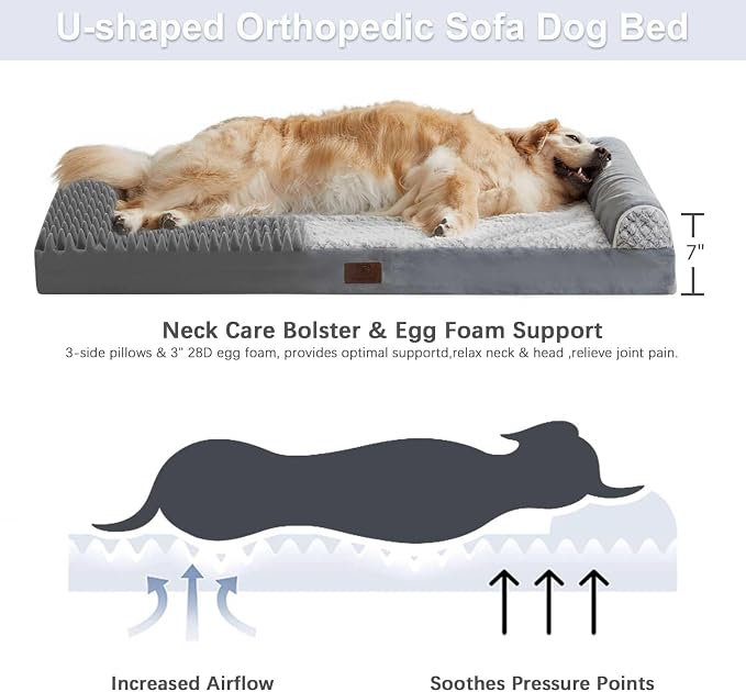 WNPETHOME Orthopedic Dog Bed for Large Dogs – XL Washable Pet Bed - Image 5