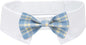 Segarty Dog Bow Tie Neck Girth 16.5-21.2in, Adjustable Blue Plaid Bowtie Collar by Segarty