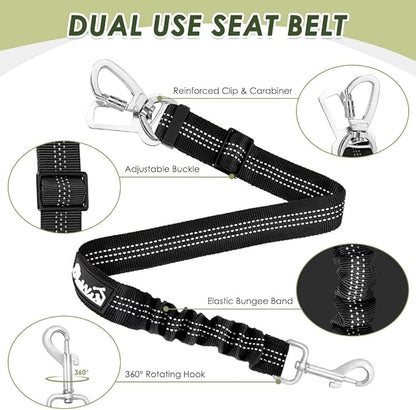 SlowTon Dog Seat Belt Harness for Car, Dog Car Harness Adjustable Mesh - Image 2