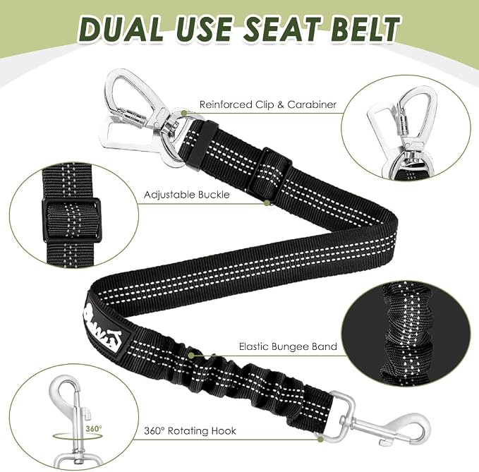 SlowTon Dog Seat Belt Harness for Car, Dog Car Harness Adjustable Mesh - Image 3