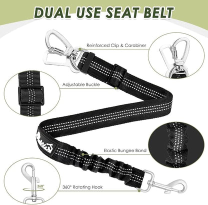 SlowTon Dog Seat Belt Harness for Car, Dog Car Harness Adjustable Mesh - Image 4