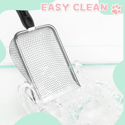 Metal Cat Litter Scoop, Sturdy Litter Cleaner Corner Shovel, Stainless Steel - Image 4