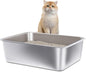 Stainless Steel Litter Box, Medium Metal Litter Box by Futam