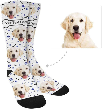MyPupSocks Custom Personalized Photo Pet Face Socks, Cat and Dog Tracks Paws - Image 3