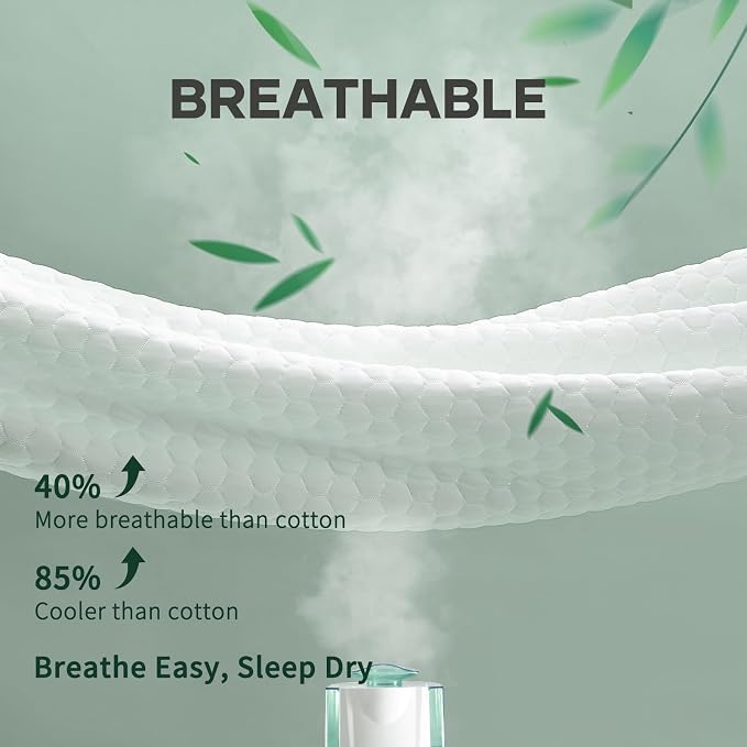 OhGeni 100% Waterproof Mattress Protector, Twin XL Size Mattress Soft Pad - Image 6
