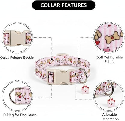 Pink Dog Collar, Girl Dog Collar - Image 2