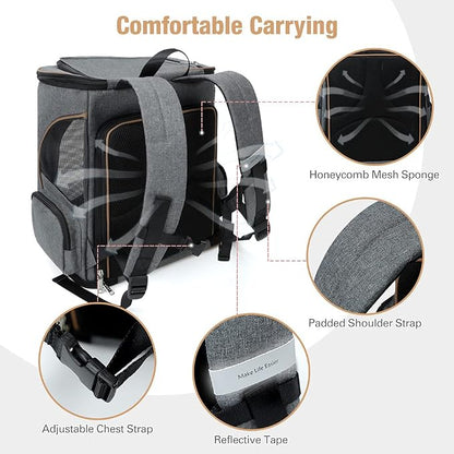 Lekereise Pet Carrier Backpack Expandable Cat Backpack - Image 3