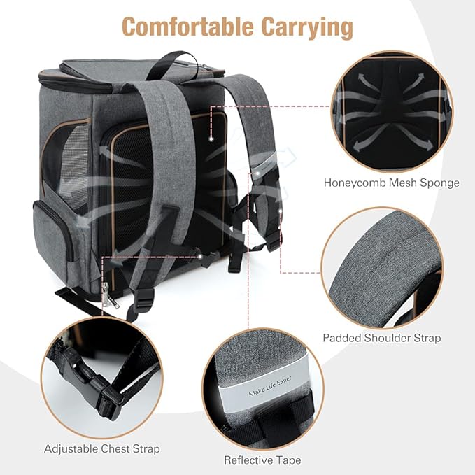 Lekereise Cat Backpack Expandable Pet Carrier Backpack - Image 3