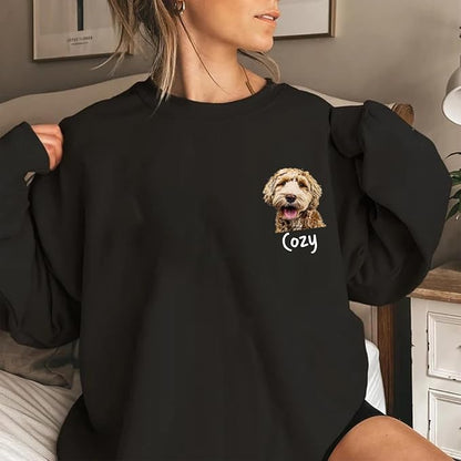 Custom Dog Face Sweatshirt Hoodie T-Shirt, Custom Pet Name, Personalized Pet - Image 3