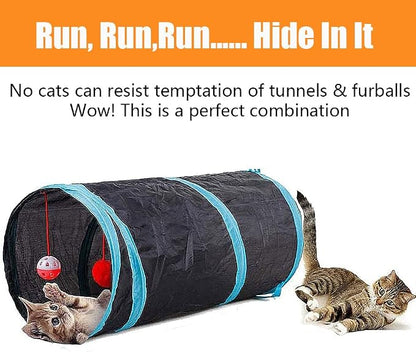 21 Pcs Cat Toys for Indoor Cats Collapsible Cat Tunnel Interactive Feather - Image 5