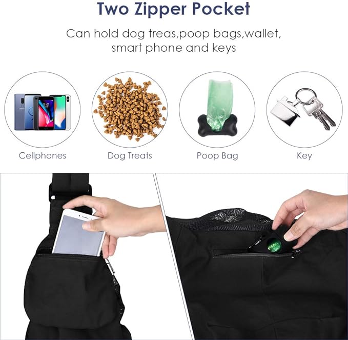 Lukovee Dog Sling Carrier, Hard Bottom Support & Adjustable Soft Padded - Image 4