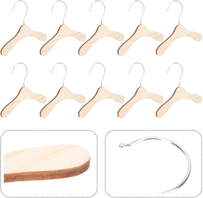 Wooden Dog Hangers 8.66 Inch Small Pet Hangers Wear-Resistant Solid Wood - Image 9