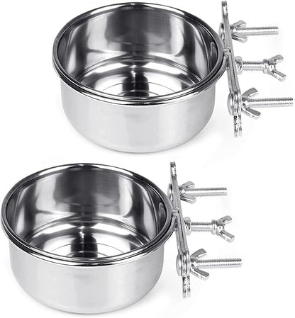 Tfwadmx 2 Pcs Bird Feeding Dish Cups, Parrot Food Bowl Clamp Holder Coop Cup by Tfwadmx